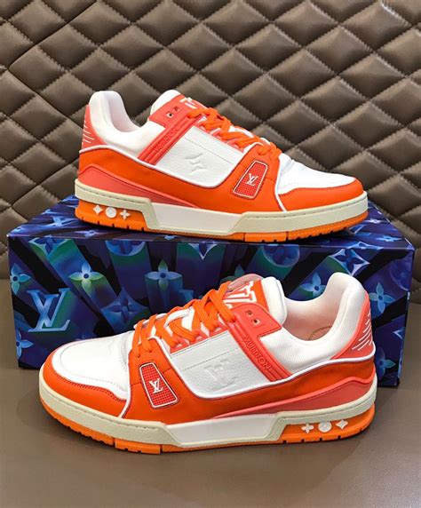 louis vuitton trainer orange